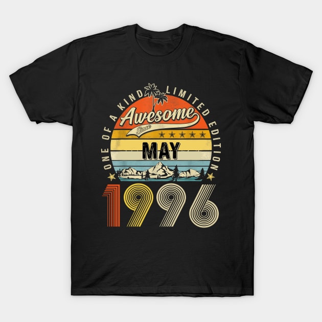 Awesome Since May 1996 Vintage 27th Birthday T-Shirt by Marcelo Nimtz